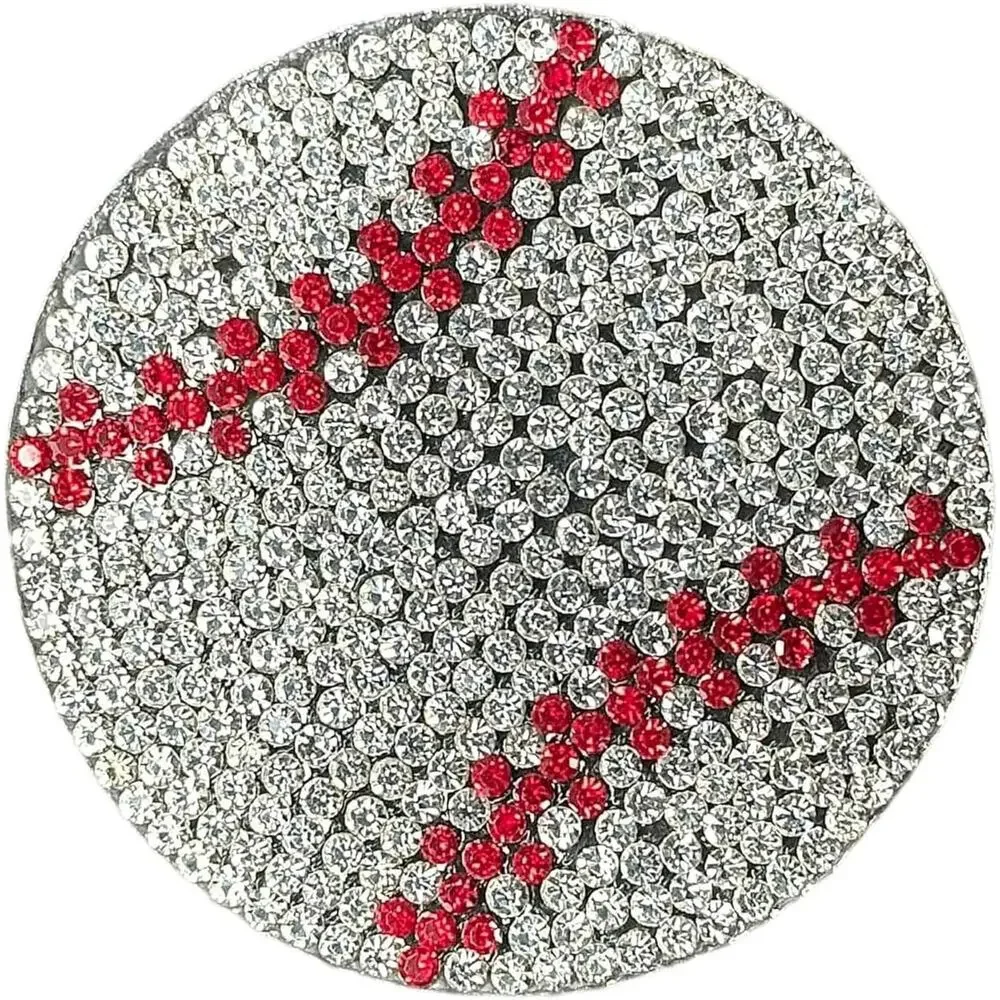 ⚾ Baseball Rhinestone Iron-On Patch 2 inch – Crystal DIY Bling Applique Baseball